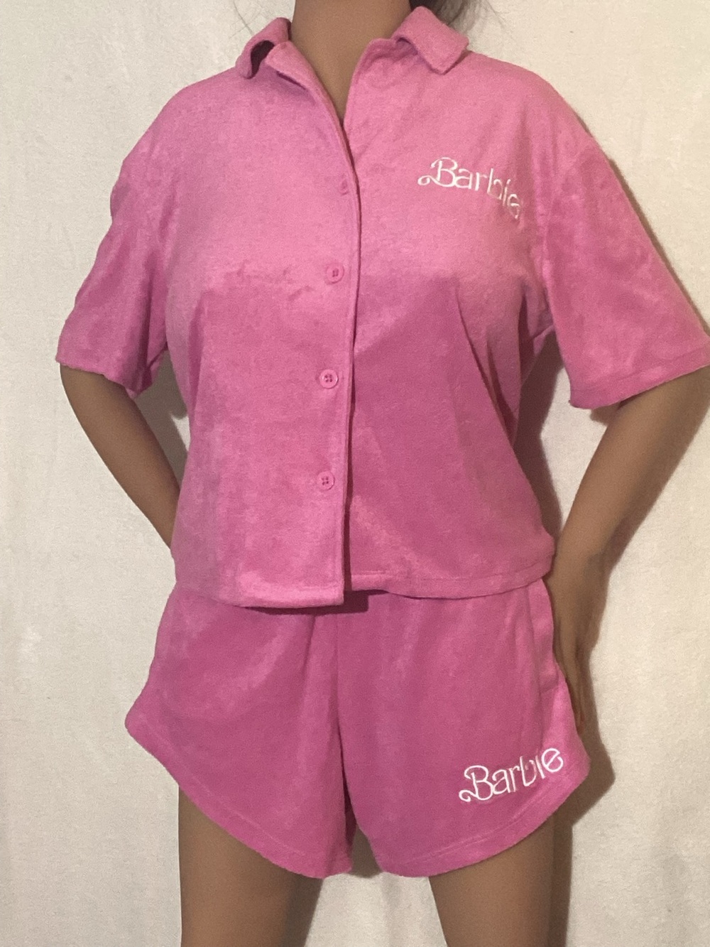 โจ Barbie Pink Terry Cloth Matching Two-Piece Set โจ